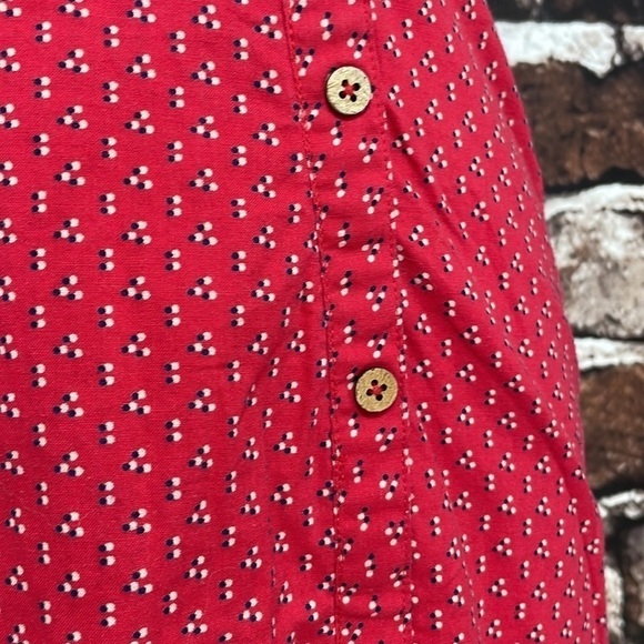 Mata Traders Dress Sleeveless Red White Dots Buttons Size XS - Picture 9 of 16